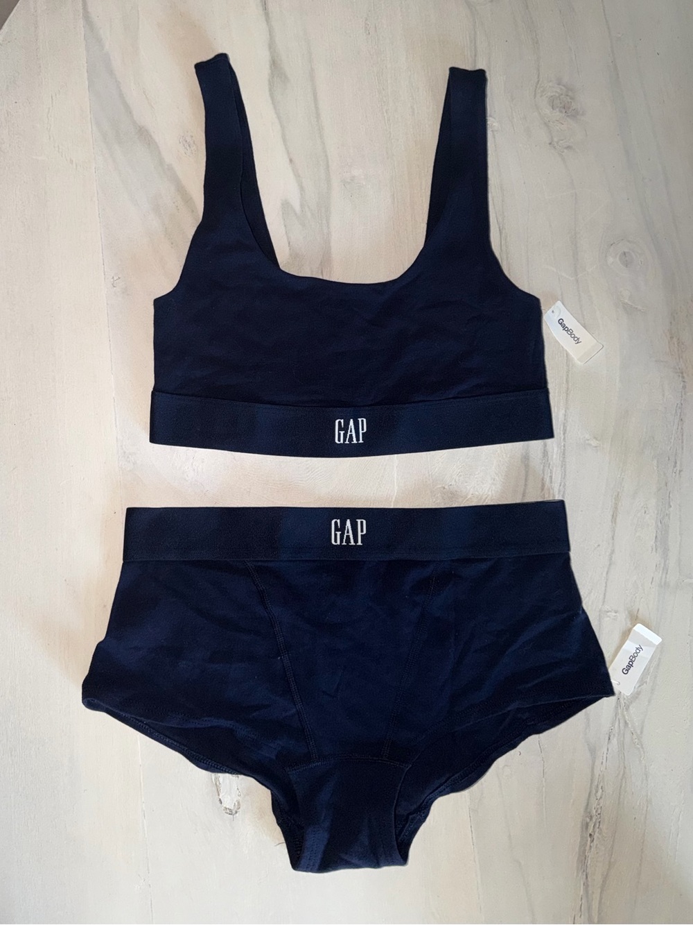 NWT GAP Navy Bralette & High-Waist Boyshort Brief Set